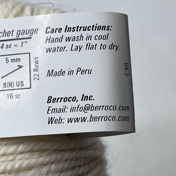 2 Berroco Ultra Alpaca Yarn Hank Color 6201 Winter White Alpaca/Peruvian Wool - Picture 7 of 8